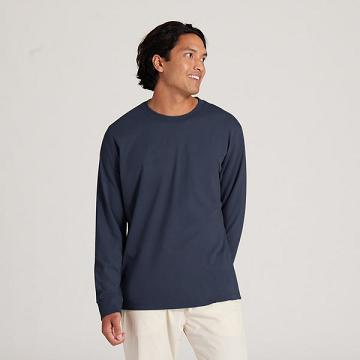 Allbirds Allgood Katoenen Long Sleeve T-shirts Heren Donkerblauw | NL4290FM