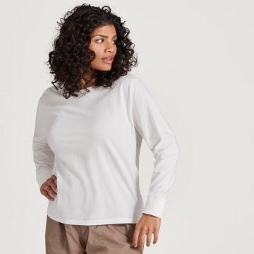 Allbirds Allgood Katoenen Long Sleeve T-shirts Dames Wit | NL4739YU