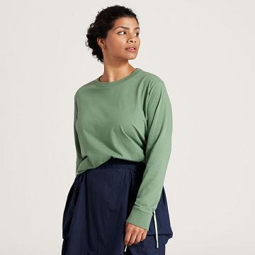 Allbirds Allgood Katoenen Long Sleeve T-shirts Dames Groen | NL4741RW