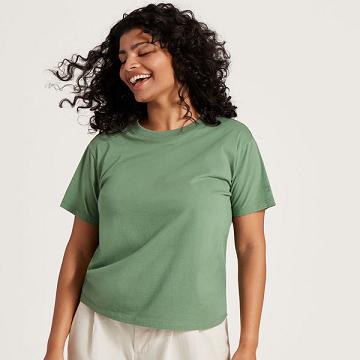 Allbirds Allgood Katoenen T-shirts Dames Groen | NL4746NB