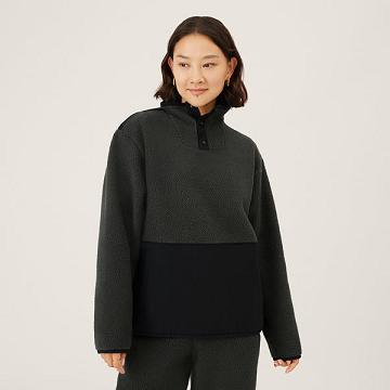 Allbirds Fluff Fleece Pullover Hoodie Dames Zwart | NL4777DN