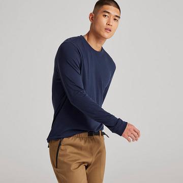 Allbirds Long Sleeve Sea T-shirts Heren Donkerblauw | NL4282XF