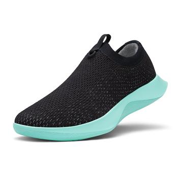 Allbirds Tree Dasher Relay Hardloopschoenen Dames Zwart Mintgroen | NL4577SO